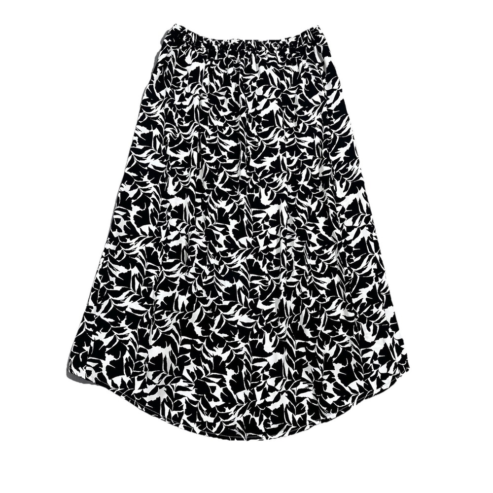 J Crew Whimsical Midi Skirt Small  Elastic Waist Asymmetrical Hem Artsy Boho